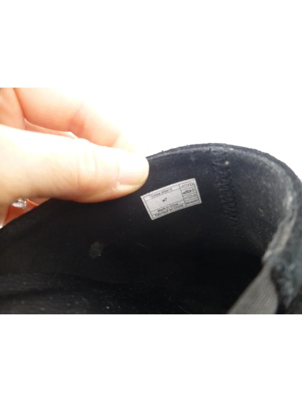 Crocs Triple Comfort Black Suede Clogs Women's Size 7 Slip On Block Heel M13